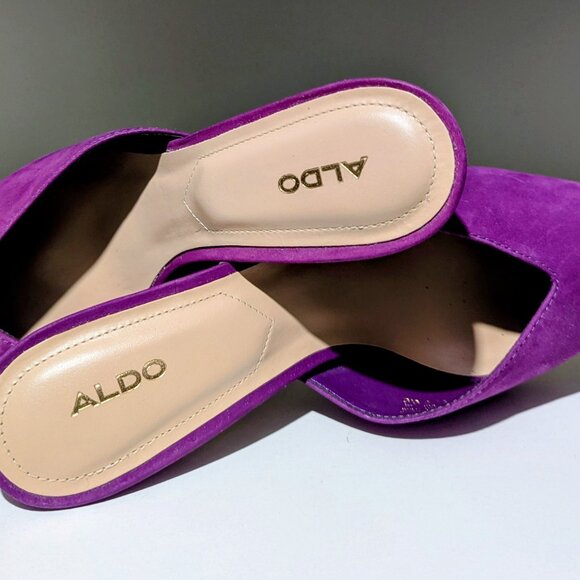 ALDO “LABAUVE-50” Heels – Purple Suede Pointed Mules - Picture 4 of 4